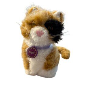 American Girl Plush Calico Cat Ginger Stuffed Animal Toy 6" With Purple Collar
